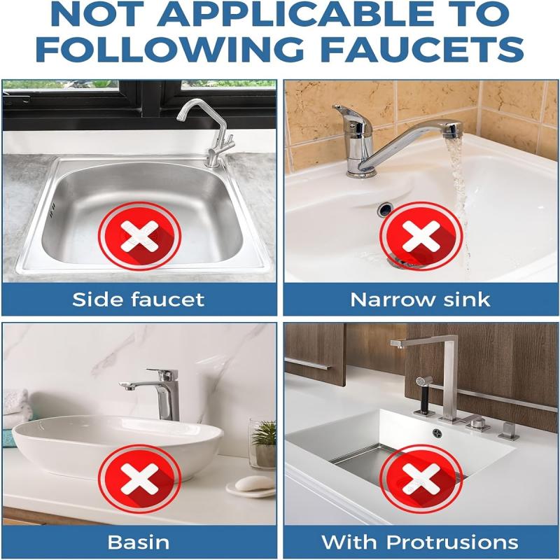 Silicone Sink Faucet Splash Guard - Protects Countertop from Drips and Spills