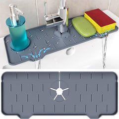 Silicone Sink Faucet Splash Guard - Protects Countertop from Drips and Spills