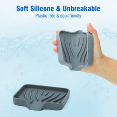Silicone Drain Soap Dish Self Draining Soap Tray Anti-slip Storage Rack