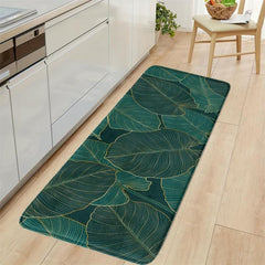 Green Plant Tropical Leaf Monstera Non-slip Bathroom Rug