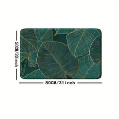 Green Plant Tropical Leaf Monstera Non-slip Bathroom Rug