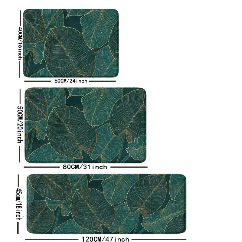 Green Plant Tropical Leaf Monstera Non-slip Bathroom Rug