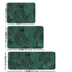 Green Plant Tropical Leaf Monstera Non-slip Bathroom Rug