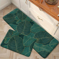 Green Plant Tropical Leaf Monstera Non-slip Bathroom Rug
