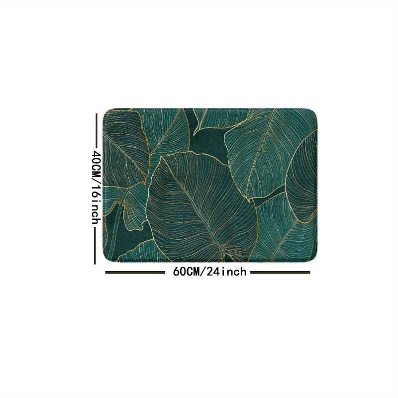 Green Plant Tropical Leaf Monstera Non-slip Bathroom Rug