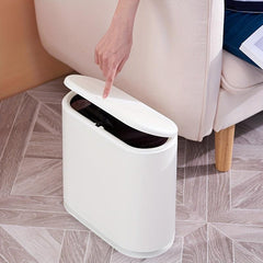 Rectangular Plastic Trash Can with Press Lid 10L