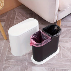 Rectangular Plastic Trash Can with Press Lid 10L