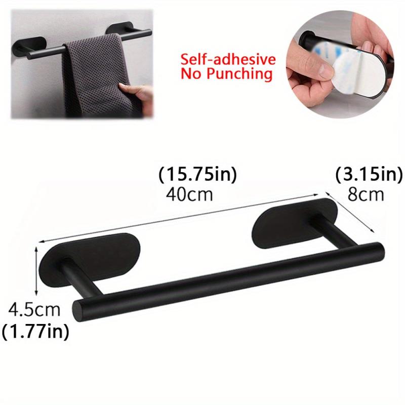 Stainless Steel Towel Rack Wall Mounted Towel Bar with Adhesive
