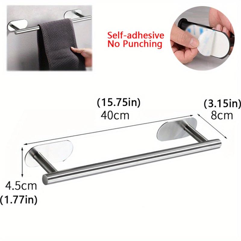 Stainless Steel Towel Rack Wall Mounted Towel Bar with Adhesive