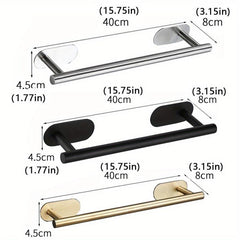 Stainless Steel Towel Rack Wall Mounted Towel Bar with Adhesive