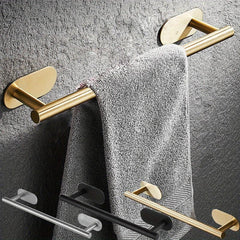 Stainless Steel Towel Rack Wall Mounted Towel Bar with Adhesive
