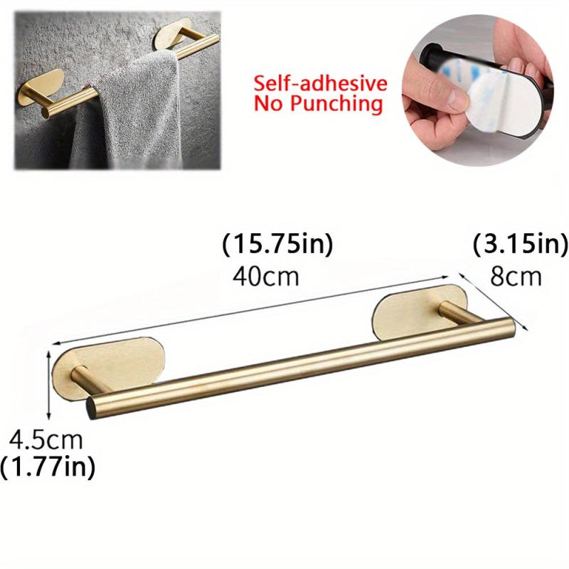 Stainless Steel Towel Rack Wall Mounted Towel Bar with Adhesive