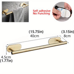 Stainless Steel Towel Rack Wall Mounted Towel Bar with Adhesive