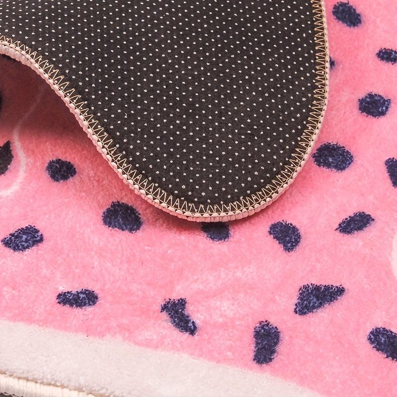 Cartoon Pink Leopard Bath Rug Soft Non Slip Absorbent Bath Mat Machine Washable