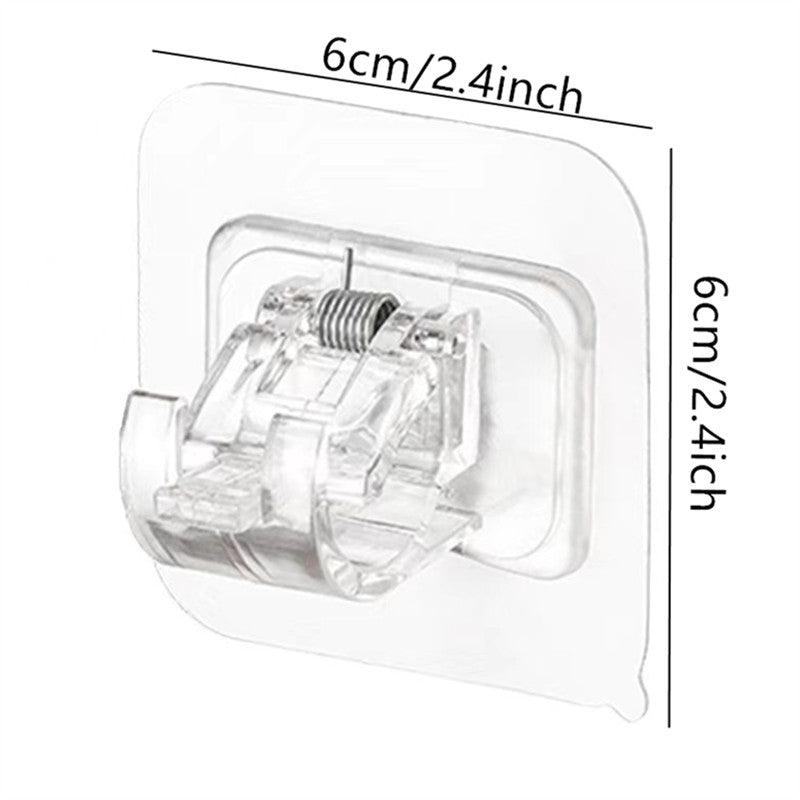 Adjustable Curtain Rod Holder Clamp Wall Mount Hooks Easy Installation