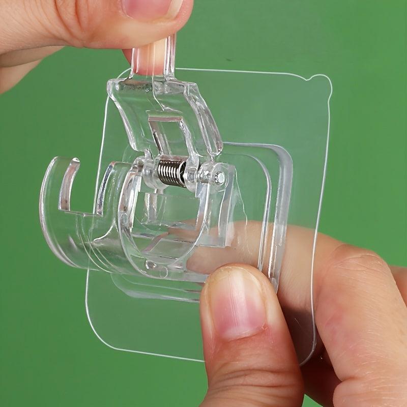Adjustable Curtain Rod Holder Clamp Wall Mount Hooks Easy Installation