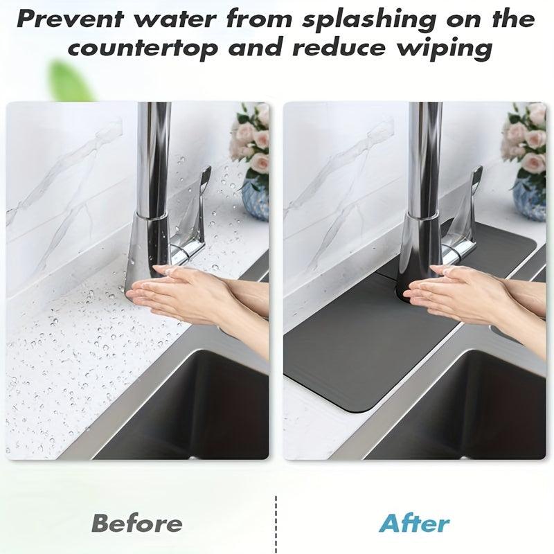 1pc Faucet Absorbent Mat Sink Splash Plate Bathroom Sink Drainage Pad