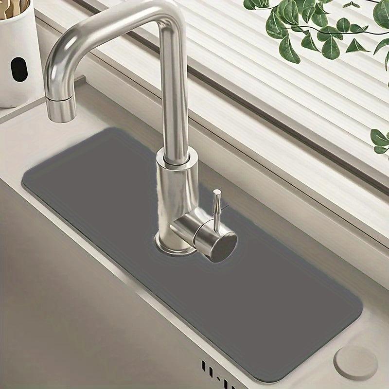 1pc Faucet Absorbent Mat Sink Splash Plate Bathroom Sink Drainage Pad