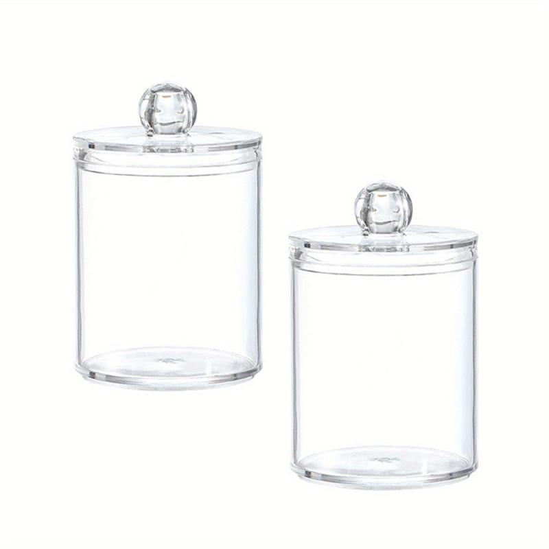 Plastic Cotton Swab Holder Dispenser Round Pads Storage Organizer