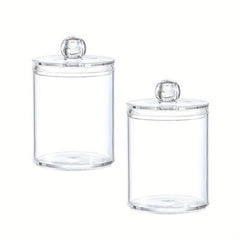 Plastic Cotton Swab Holder Dispenser Round Pads Storage Organizer
