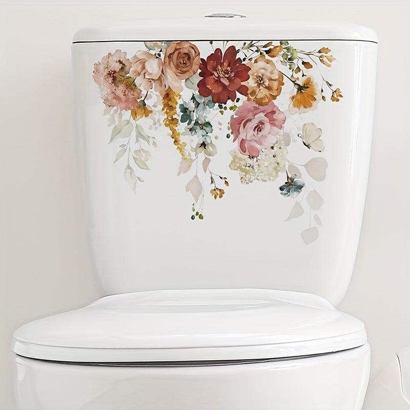 Flower Toilet Sticker Decal Removable Tile Stickers