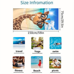 Cute Giraffe Beach Towel Soft & Absorbent
