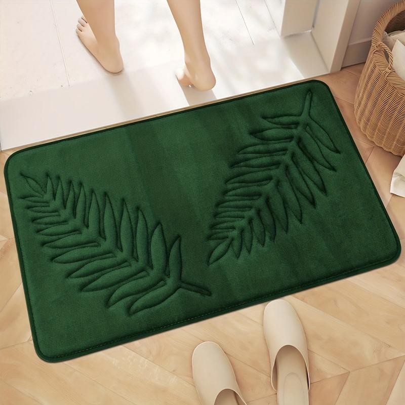 Memory Foam Bath Mat Non Slip U Shape Rug Machine Washable Bathroom Decor