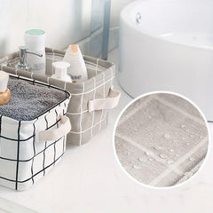 Waterproof Bathroom Basket with Foldable Makeup Organizer