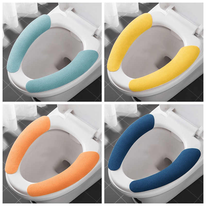 2pcs Washable Cartoon Toilet Seat Covers Non Slip Soft Mat