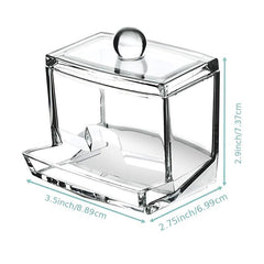 Clear Cotton Swab Holder Bathroom Storage Container