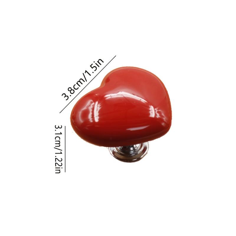 2pcs Colorful Heart Toilet Presser Toilet Tank Button Random