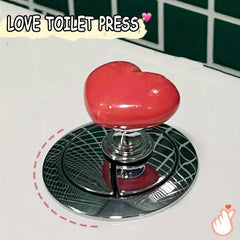 2pcs Colorful Heart Toilet Presser Toilet Tank Button Random