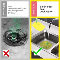 Odor-Proof Floor Drain Cover Hair Catcher Silicone Yellow