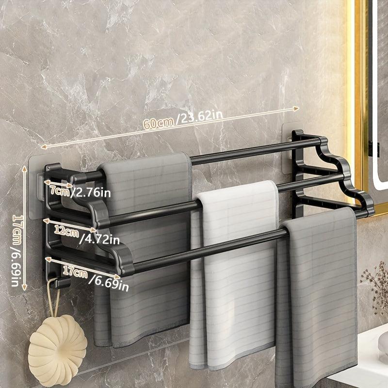 Wall Mounted Towel Holder Bathroom Towel Storage Rack Toilet Towel Hanging Rod