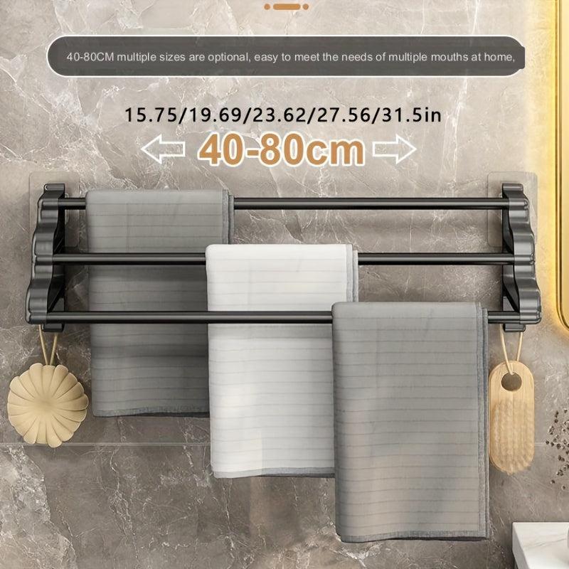 Wall Mounted Towel Holder Bathroom Towel Storage Rack Toilet Towel Hanging Rod