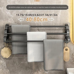 Wall Mounted Towel Holder Bathroom Towel Storage Rack Toilet Towel Hanging Rod