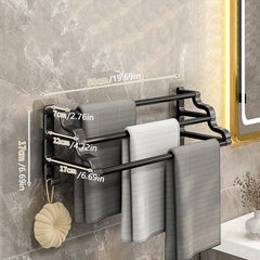 Wall Mounted Towel Holder Bathroom Towel Storage Rack Toilet Towel Hanging Rod