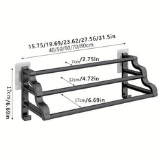 Wall Mounted Towel Holder Bathroom Towel Storage Rack Toilet Towel Hanging Rod