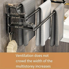 Wall Mounted Towel Holder Bathroom Towel Storage Rack Toilet Towel Hanging Rod
