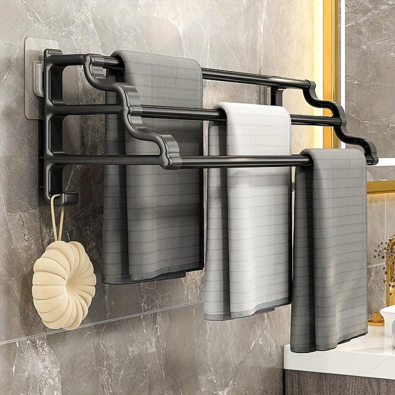 Wall Mounted Towel Holder Bathroom Towel Storage Rack Toilet Towel Hanging Rod