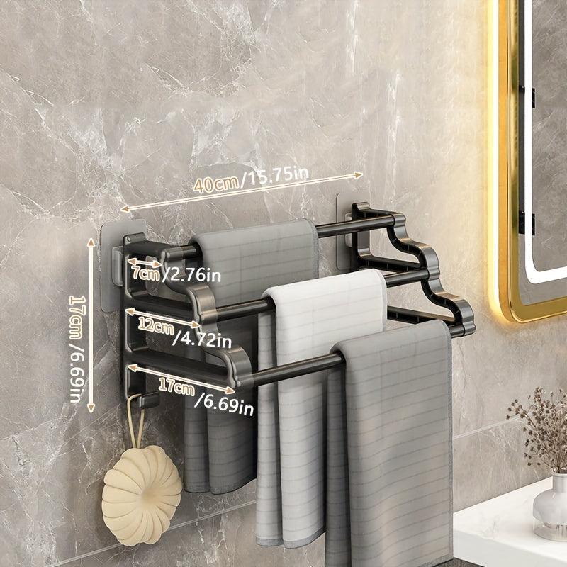 Wall Mounted Towel Holder Bathroom Towel Storage Rack Toilet Towel Hanging Rod