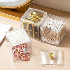 Clear Acrylic Cotton Swab Pads Holder