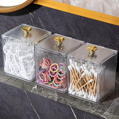 Clear Acrylic Cotton Swab Pads Holder