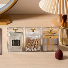 Clear Acrylic Cotton Swab Pads Holder