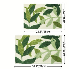 Soft & Comfortable Leaf Pattern Bath Mat - Non Slip Bathroom Floor Mat