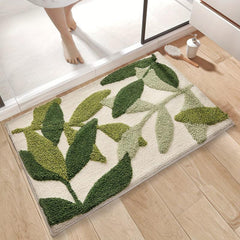 Soft & Comfortable Leaf Pattern Bath Mat - Non Slip Bathroom Floor Mat