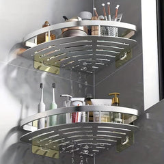 Minimalist Bathroom Storage Rack Wall Mounted Corner Shelf