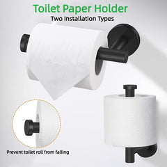 Matte Bathroom Hardware Set SUS304 Stainless Steel Round Wall Mounted