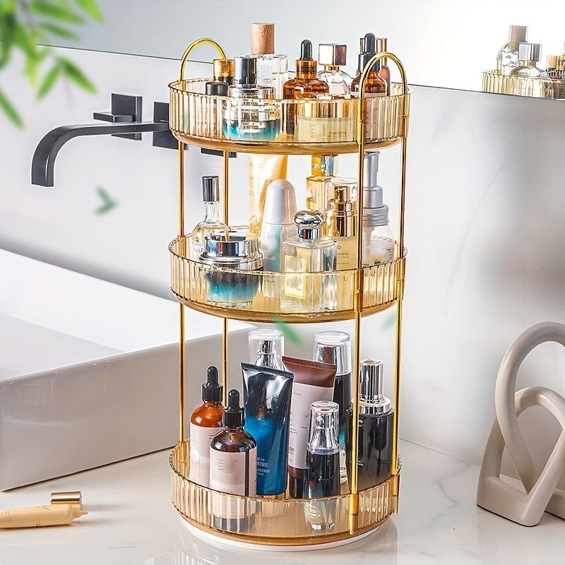 Light Style Rotating Cosmetics Storage Box Lipstick Skin Care Organizer