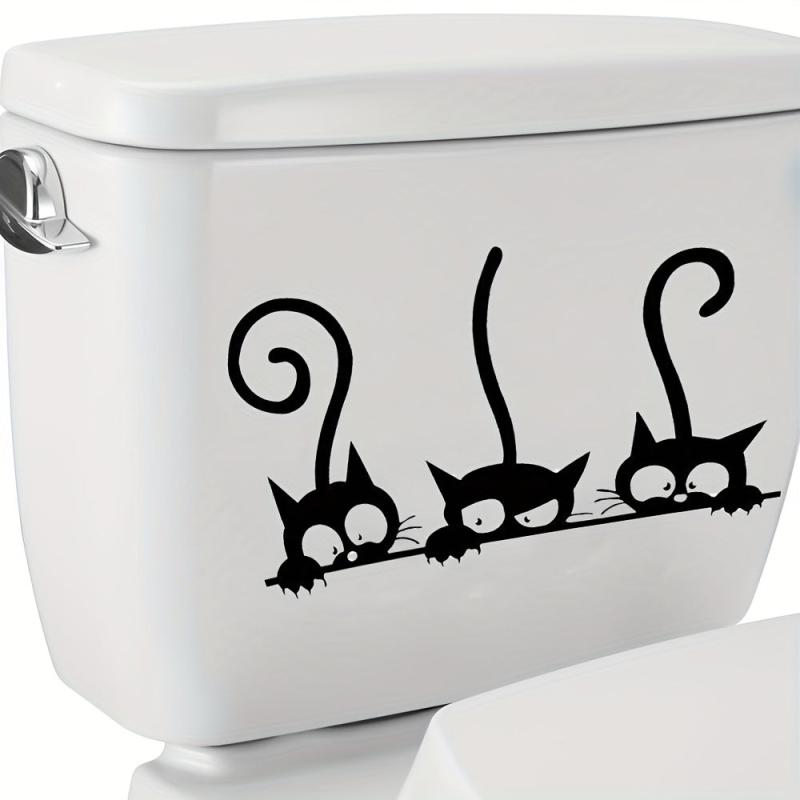 Cat Toilet Lid Decals for a Playful Bathroom Look
